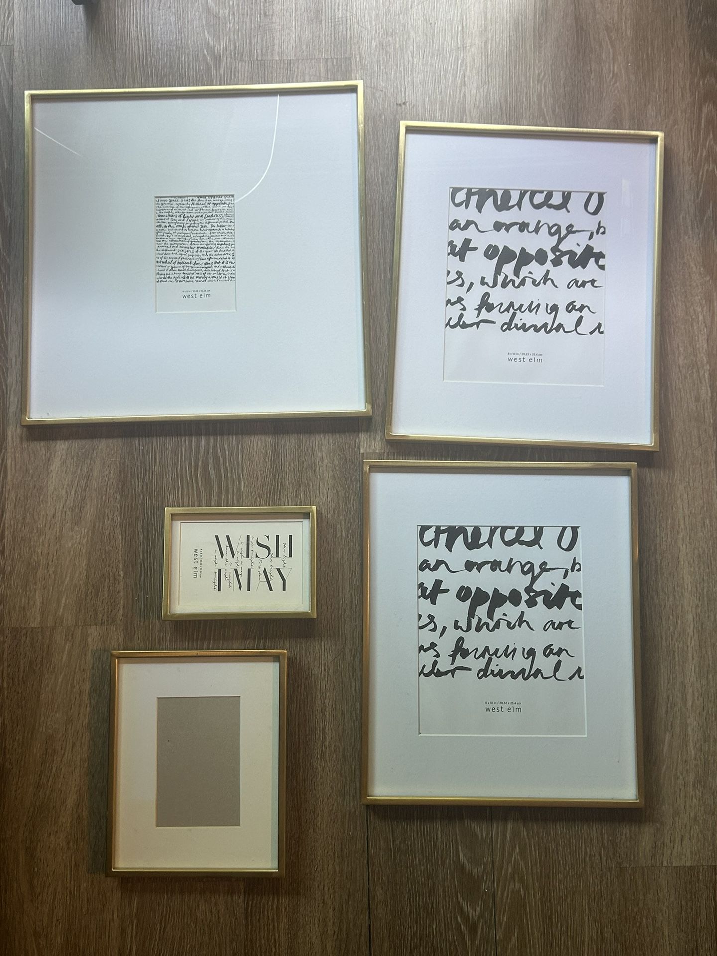 West Elm Long Hallway Gold Frames (Set of 5)