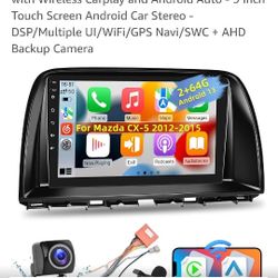 [2+64G] for Mazda CX-5 2012-2015 Car Radio with Wireless Carplay and Android Auto - 9 Inch Touch Screen Android Car Stereo - DSP/Multiple UI/WiFi/GPS 
