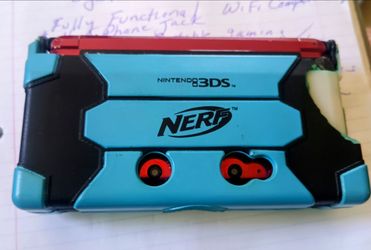 Flame red Nintendo 3DS video game handheld system with cover