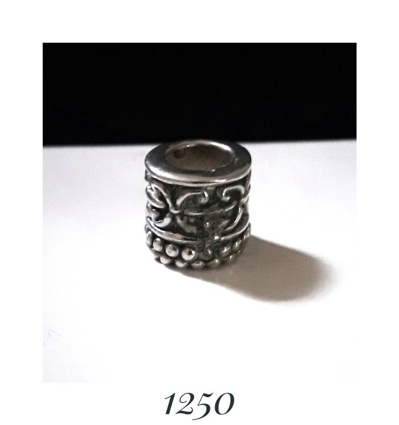 10mm Solid Sterling Silver Beaded Slider Bead Pendant. Made in Indonesia