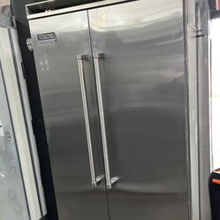 Viking Professional Stainless Steel Built In 42” Side By Side Fridge Ice Maker 