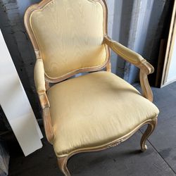Vintage Victorian Antique Yellow Chair