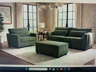Pine green sofa and chair new