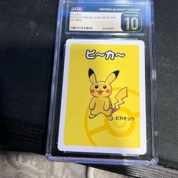 Cgc Prestige 10 Pikachu Pokemon Playing Cards Jpn Old Maid