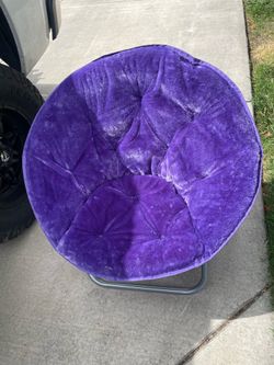 Fur Folding Chair, Purple