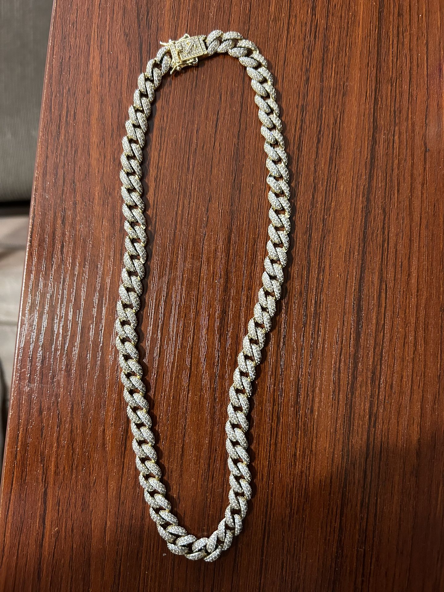 Gld 8.5mm Gold Diamond Cuban Link Chain