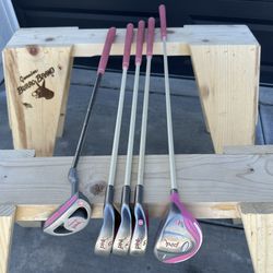 Youth Young Girls Kids Children’s Starter Golf Club 5 Piece Set Pink