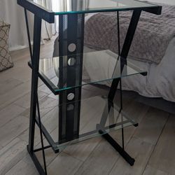 Glass and metal Media Shelf Unit, Excellent condition 