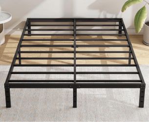 Black Metal Platform Bed Frame Queen