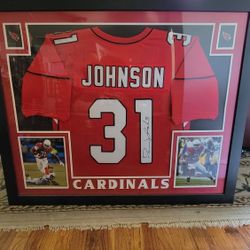 David Johnson Signed Framed Cardinals Jersey 