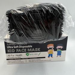 Kids black face masks   Disposable