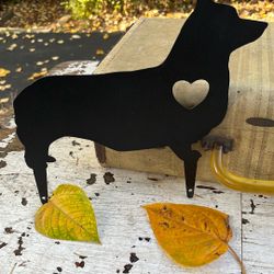 Metal Corgi Yard Art 