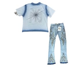 Men's shirt and jeans outfit