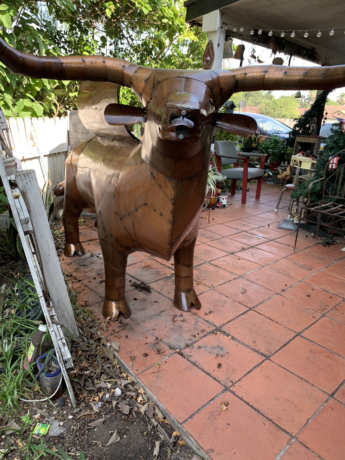 BBQ Pit, Metal Bull, HandCrafted Copper Color for Sale in Mcallen, TX OfferUp