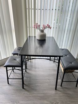 Moving Sale ! Couch , Dining Table, Side table with a vase