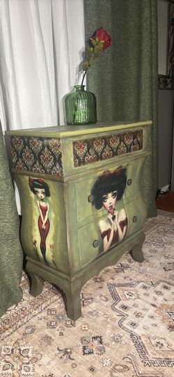 Betty Boop Upcycled Bombay Chest – Gothic Pop Art Theme
