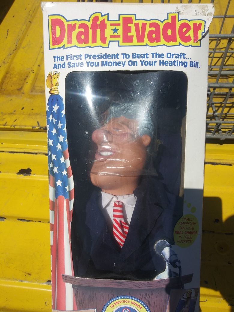 Vintage Bill Clinton draft dodger door hanger doll new in box