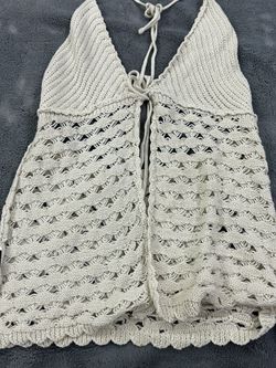 Cream Colored See Through Beach Shirt