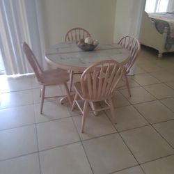 Tile Top Wooden Table And Chairs
