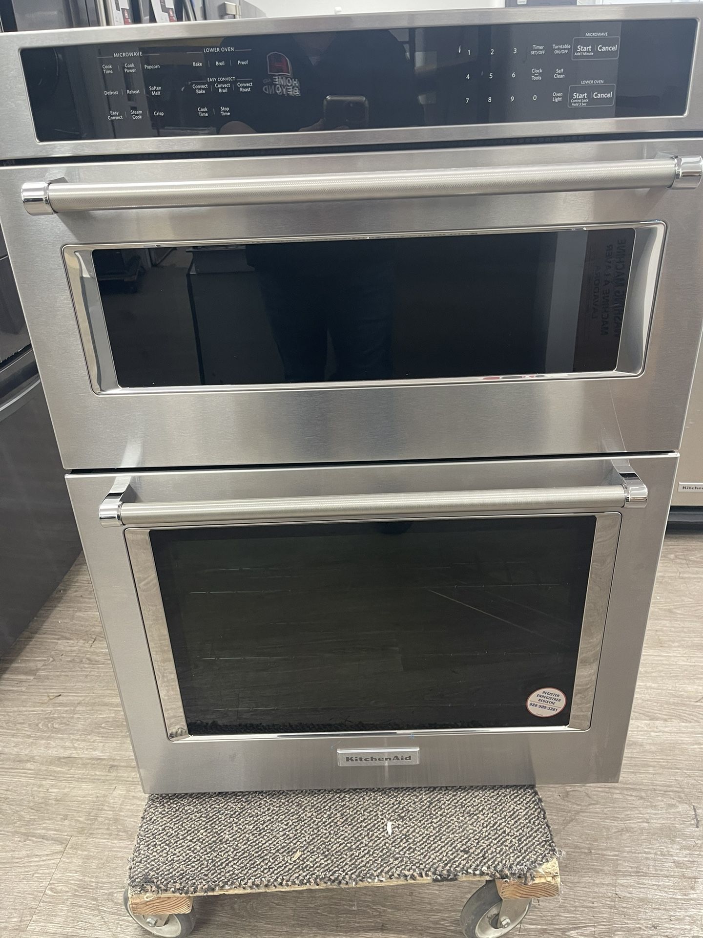 Floor Model New 30 in. Electric Even-Heat True Convection Wall Oven with Built-In Microwave in Stainless Steel