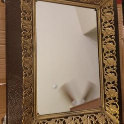Vintage Oval Vanity Mirror Tray 9x13