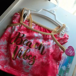 "Beach Vibes" Bathing Suit For Toddler Girl - 3T