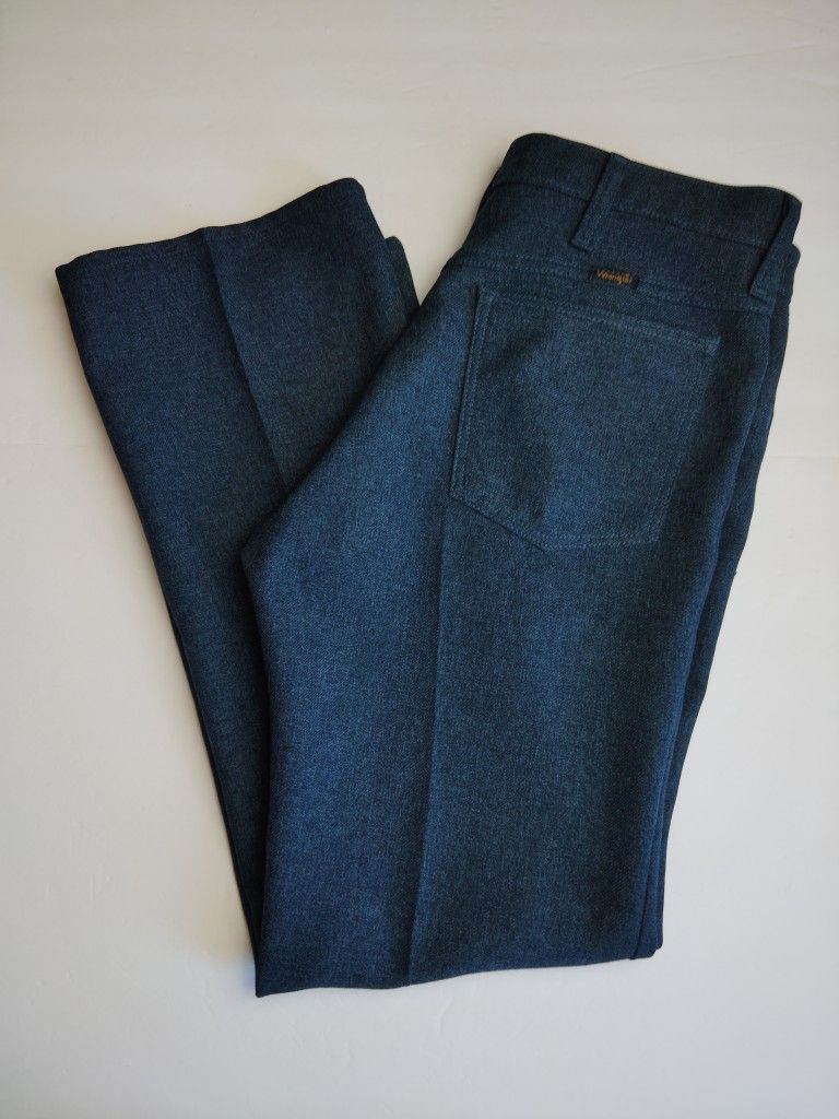 Wrangler Men's 82HU Polyester Jean Pants Slacks Heather Blue ~ Size 32 x 30