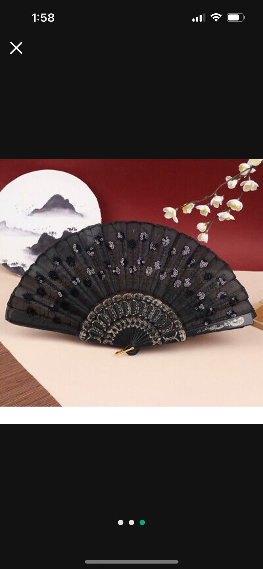 100 Pieces Wedding Fans Hand Held Folding Fans Vintage Chinese Fans Hollow Pattern or Wedding Guest, Baby Shower, Birthd