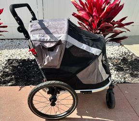 Aosom 2-in-1 Folding Pet Dog Stroller Bike Trailer