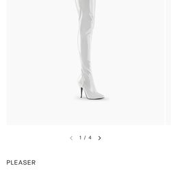 ( Pleaser )white thigh high boots