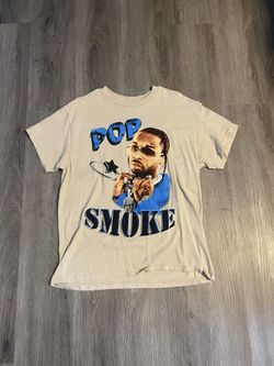 Y2K Cream/Tan Pop Smoke Shoot For The Stars Aim For The Moon graphic T-shirt