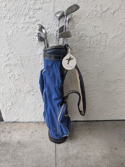 Golf clubs and bag