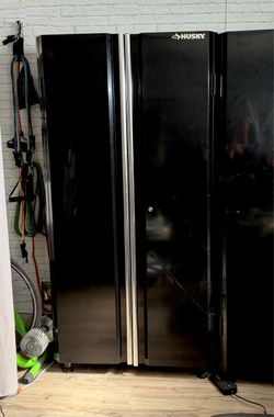 Husky tall garage storage cabinet