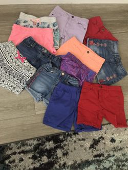 Girls Shorts size 6/6X Lot 12 Pair EUC Cat&Jack Champion Crazy 8