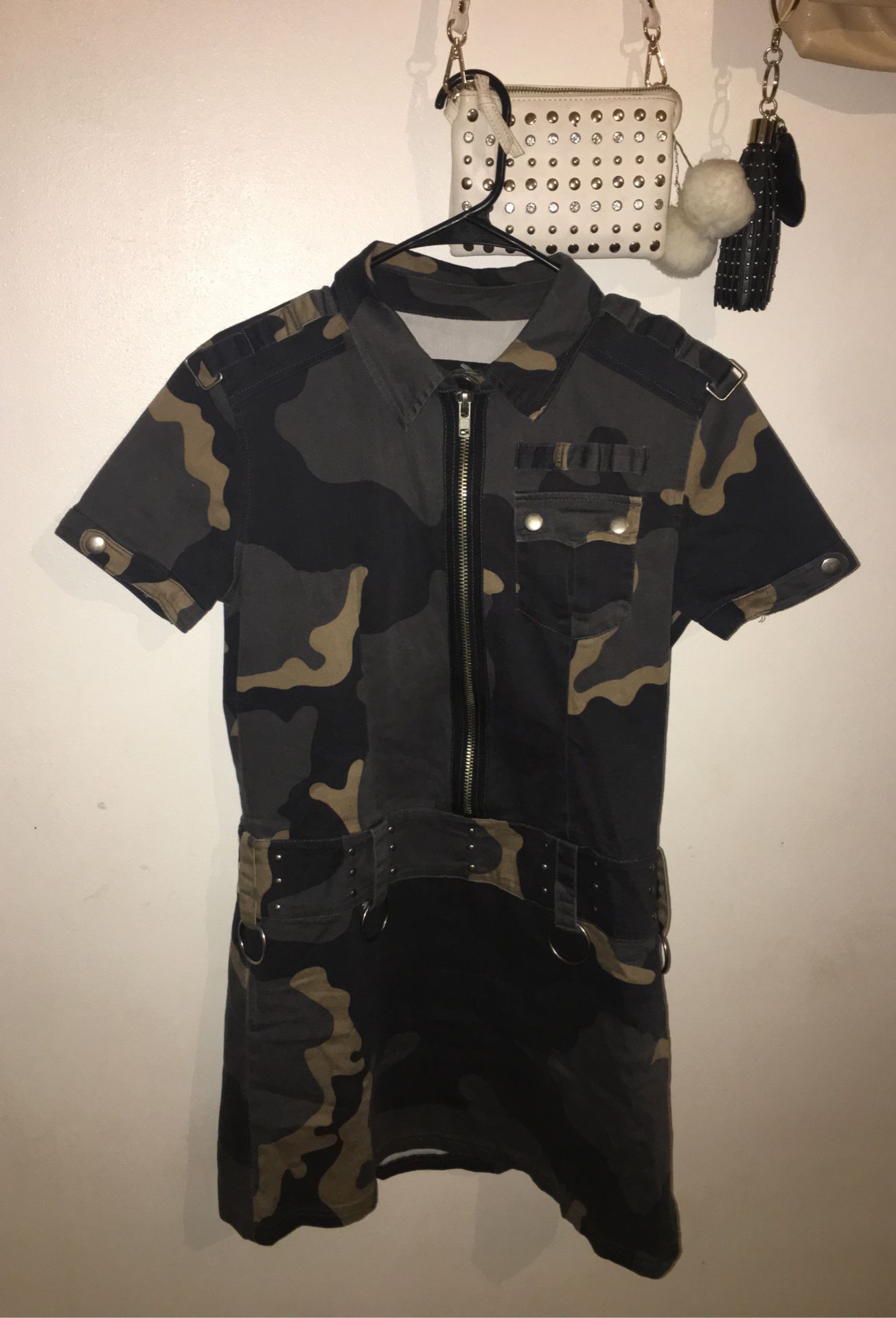 Army camo mini dress size XL