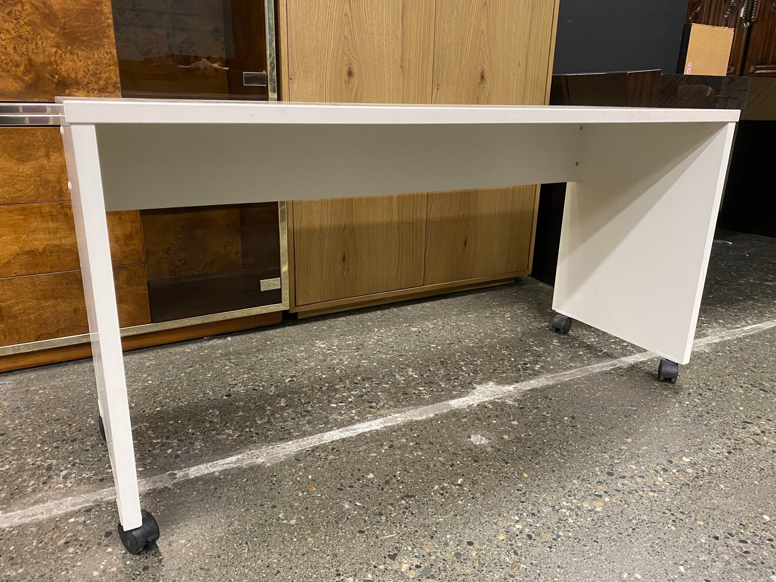 White Rolling Office Desk