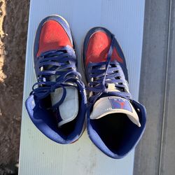 Red white blue air Jordan’s