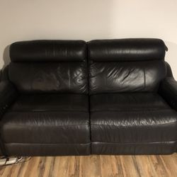 Power Reclining Sofa Loveseat - Natural Leather