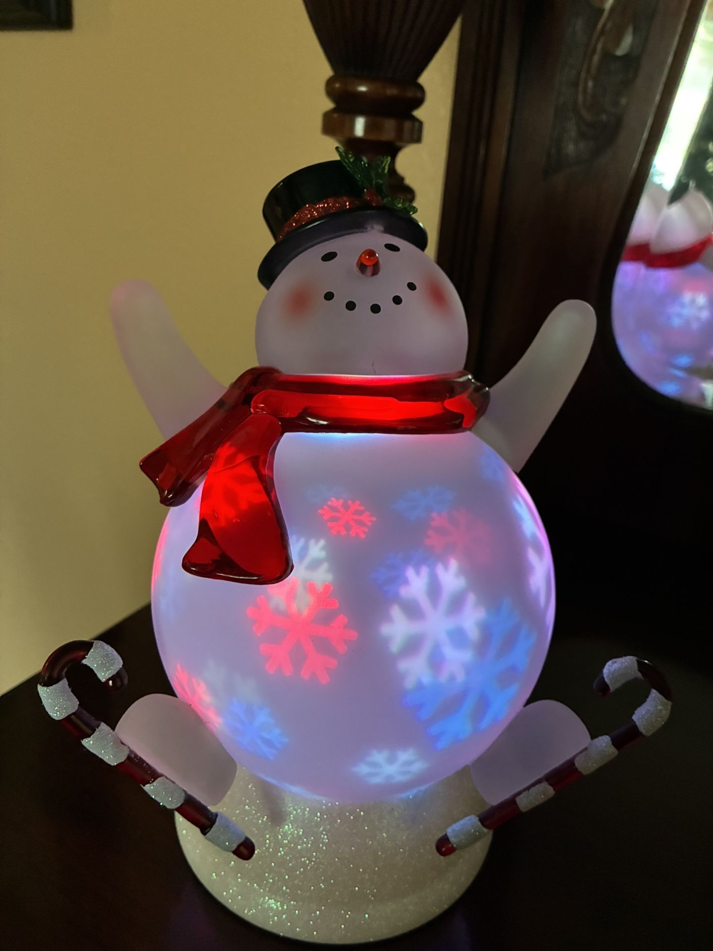 Snowman Rotating Light Decor
