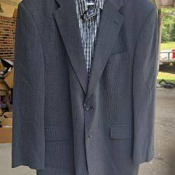 Men's Suit Jacket Gray Texture Design Made In Israel 21 By 34 Long