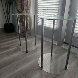 Glass Living Room End Tables – Set of Two