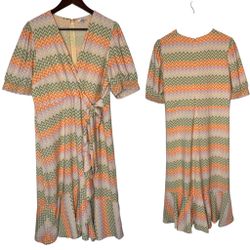 NIZA Women’s Faux Wrap Ruffle Midi Dress XXL