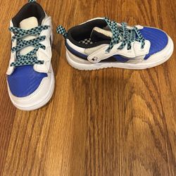 Blue and white Jordan’s