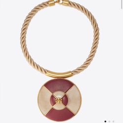 Tory burch KIRA LEATHER PENDANT NECKLACE