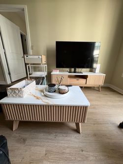 TV Table and Pull up Coffee Table