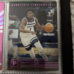 Anthony Edwards 2020-21 Playbook Rookie Card #101 Pink Foil