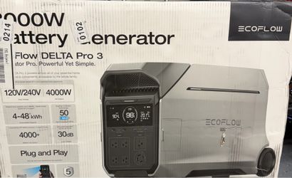 EF ECOFLOW DELTA Pro 3 Portable Power Station, 4096Wh LFP Battery, Expandable to 48kWh, 120/240V 4000W AC Output, Solar Generator for Home Use, Campin