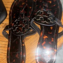 Tory Burch Miller Sandals Tortoise Shell