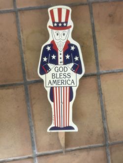 Vintage Yankee God Bless America Yard Stand