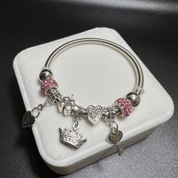 bracelet charms for women girls. jewelry bangles, gift for valentine. pink bracelet. gift for girls